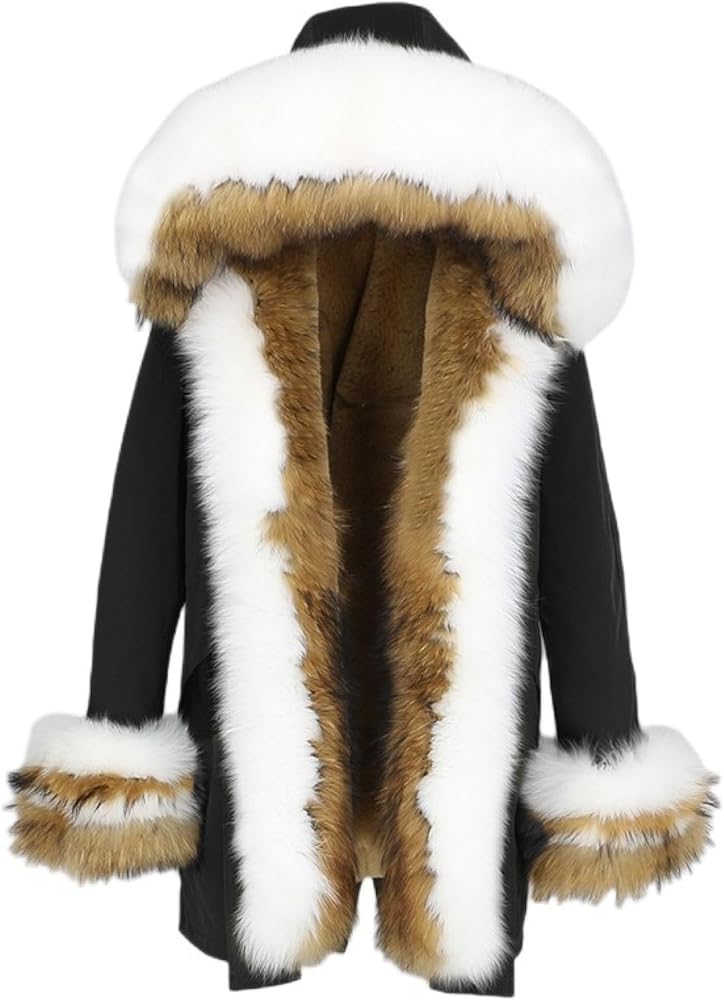 Amazon | [OFTBUY] 冬のジャケットの女性のリアルファーコート厚く